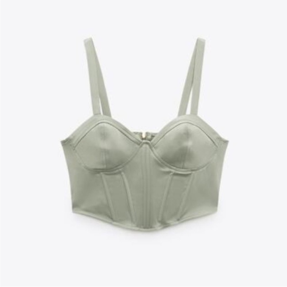Zara sage green corset